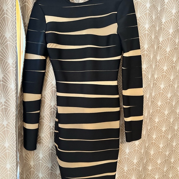 Nasty Gal Black and Tan Striped Mini Dress - Picture 2 of 4